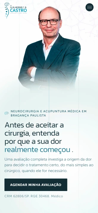 O mesmo site no celular