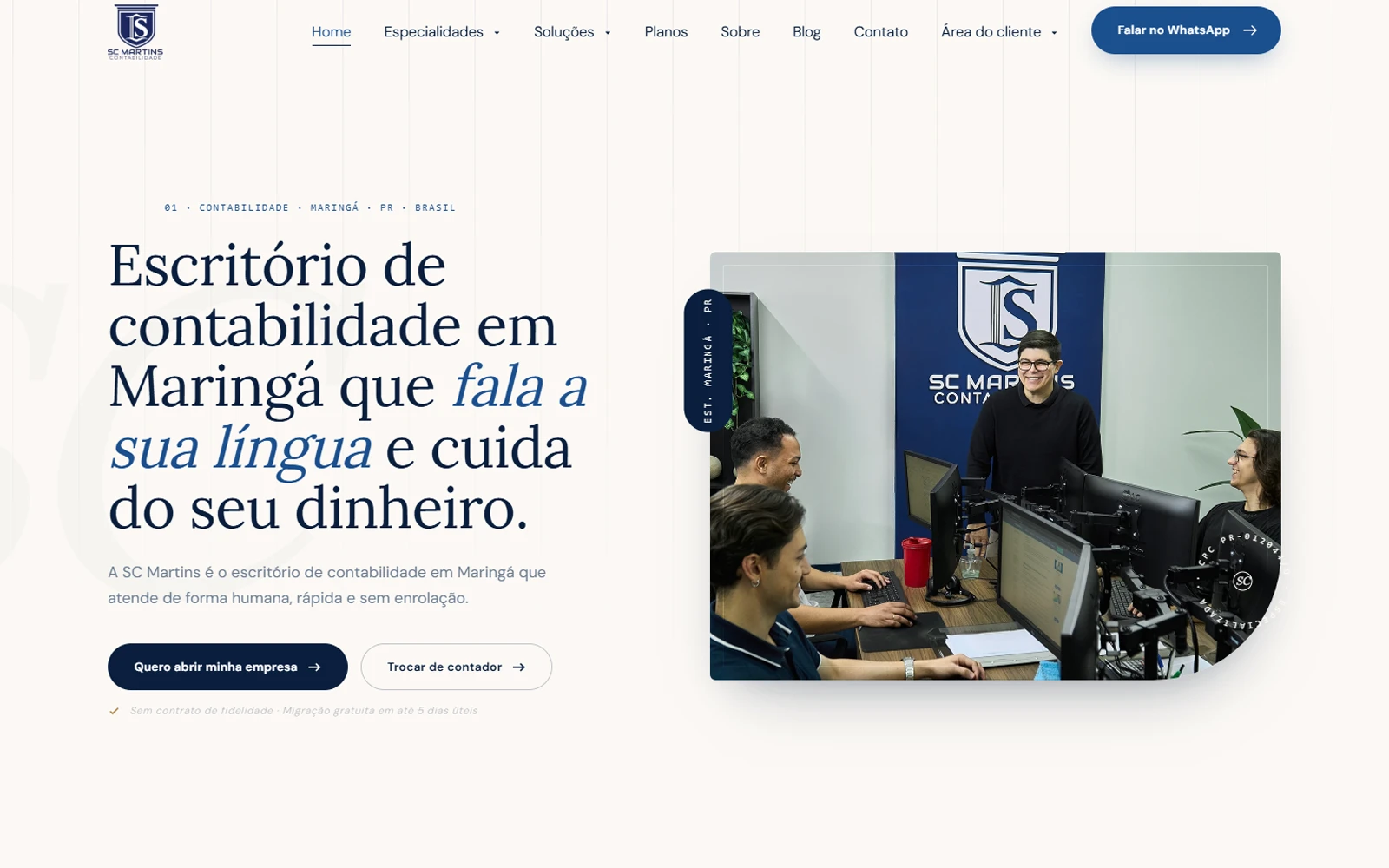 Site de SC Martins Contabilidade no computador