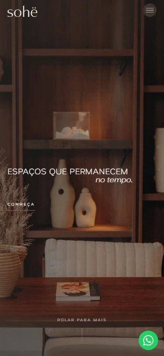 O mesmo site no celular