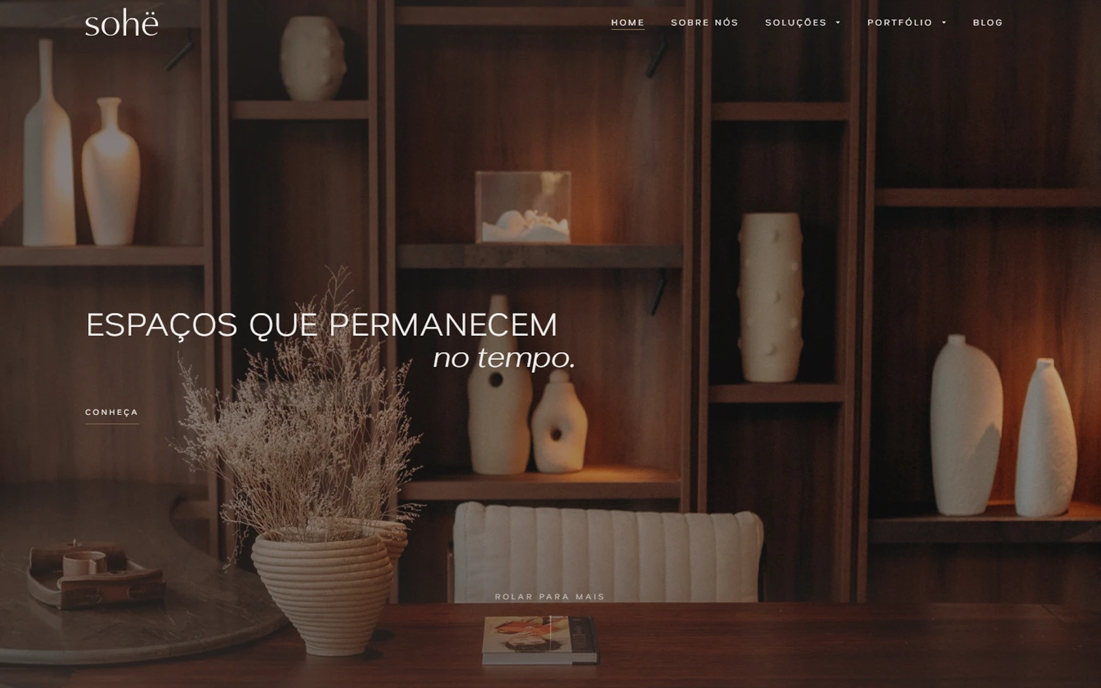 Site de Sohë Arquitetura no computador